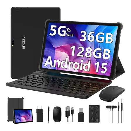 Tablet 10.1 Android 15 Octa-core 36gb Ram 128gb Con Teclado Preto