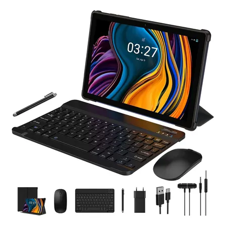 Tablet 10.1 36gb Ram 128gb Android 15 Octa-core Con Teclado Cinza-escuro