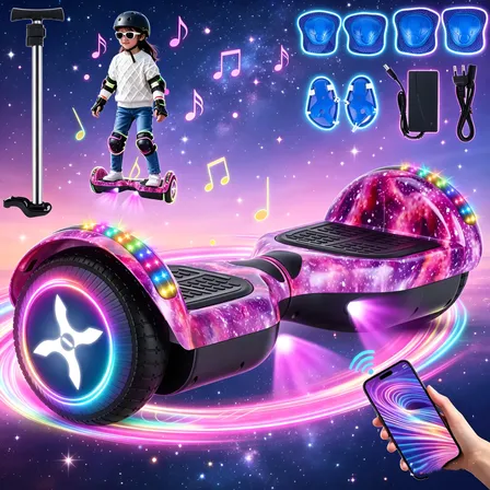 Hoverboard Elétrico Skate Kit Acessórios Com Bluetooth E Led