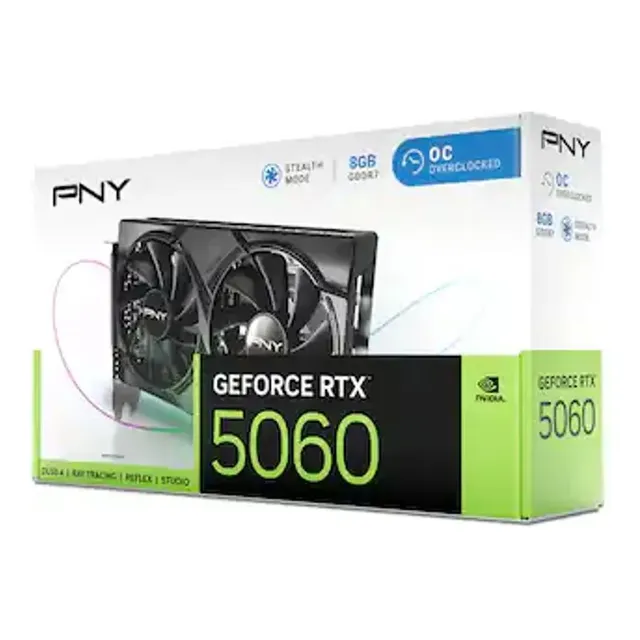 Placa De Vídeo Nvidia Geforce Pny Rtx5060 8gb Dual Fan Oc