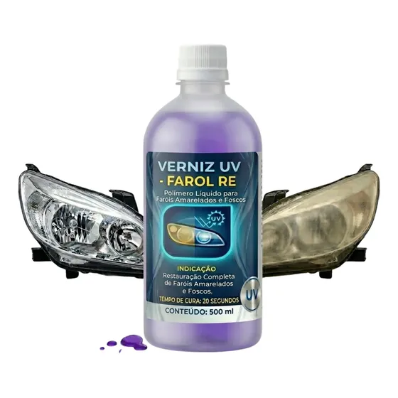 Verniz Uv Líquido Para Farol Vapor Polimero 500ml Puro