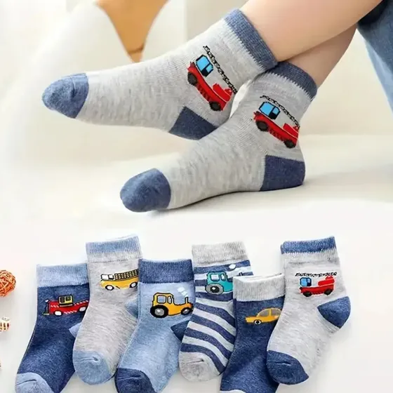 Kit 12 Pares Meia Infantil Premium Cano Alto 0 A 10 Anos