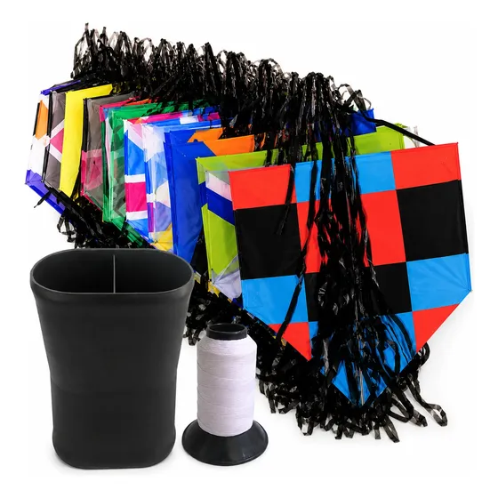 Kit 10 Pipas Com Rabiola E Lata Com 500 Jardas De Linha