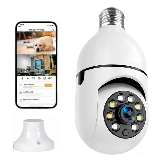 Câmera Segurança Ip Wifi 360 Lâmpada Prova Dágua Giratoria