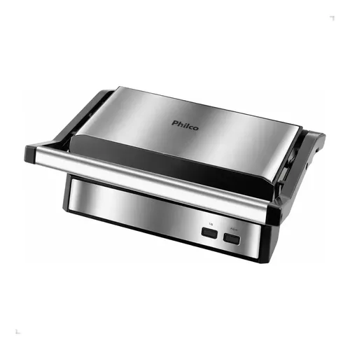Grill E Sanduicheira Antiaderente Philco 2 Em 1 Inox 180°