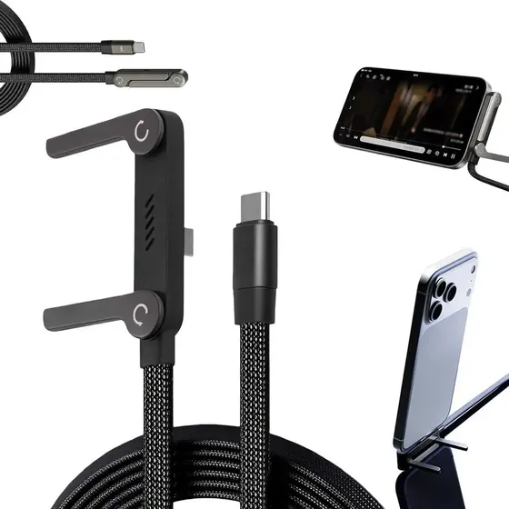 Cabo Usb-c Carregamento 2 Em 1 240w Suporte Invisível Type-c