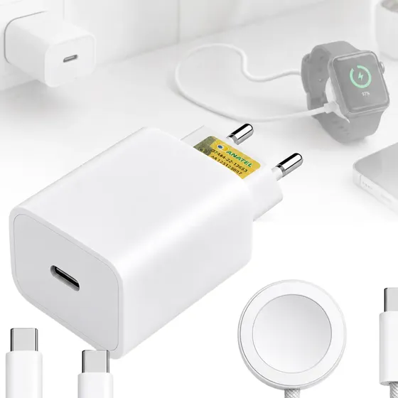 Carregador Para Iphone 15 16 17 Relógio Apple Watch 8 7 6 5