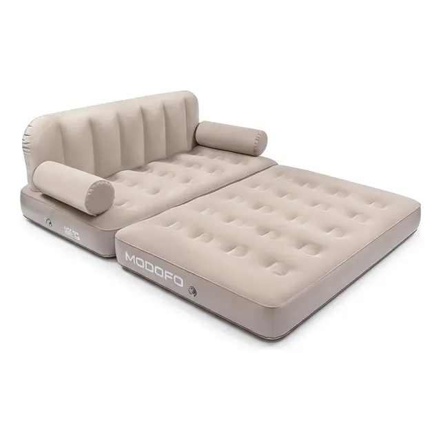Modofo Sofa Cama Inflável 2 Em 1 Bomba Integrada 800kg Bege Bege