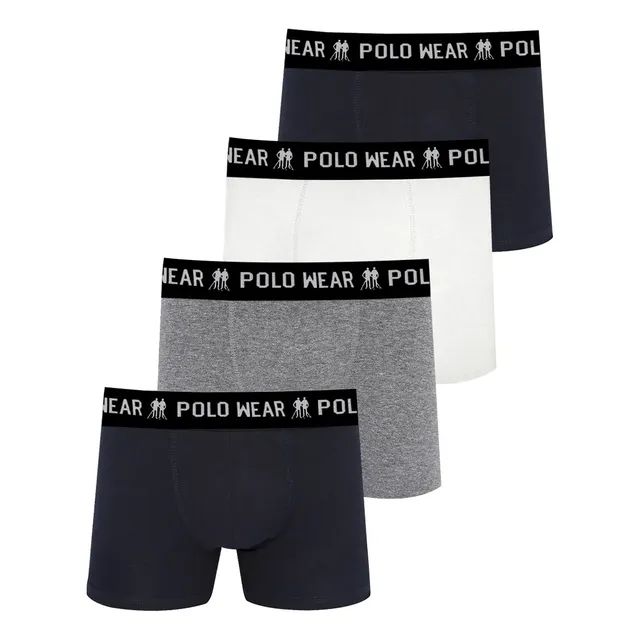 Kit 4 Cuecas Algodão Polo Wear Sortido Sortido Liso M