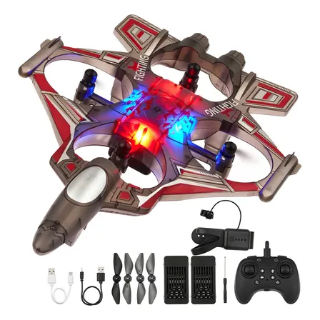 Lictin Drone Avião Rc Com Luz Negra Vermelho