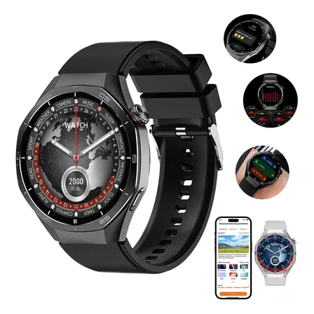 Smartwatch Masculino Gt5pro 1.51'' Chamadas Bluetooth Preto Silicone