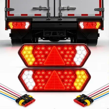 Par Lanterna Traseira Led Vermelha Caminhão Carreta 12v 24v