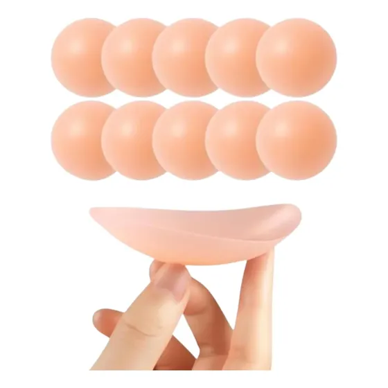 10x Protetor De Mamilo Silicone Reutilizável Tapa Peito Bege
