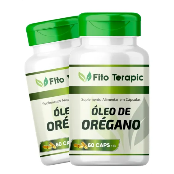 2 Potes Óleo De Orégano Alta Absorção Kit 120 Caps