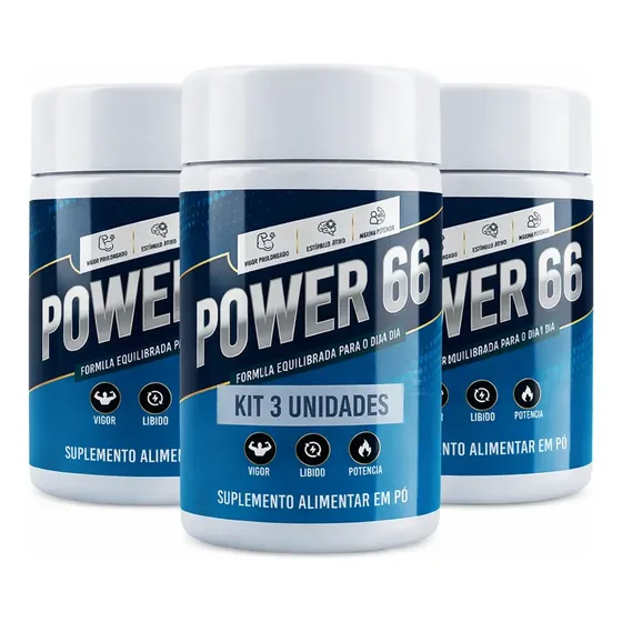 3x Power 66 Original Suplemento Em Pó Total 270g