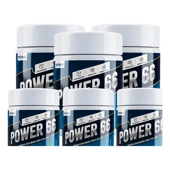 6x Power 66 Original Suplemento Em Pó Total 540g