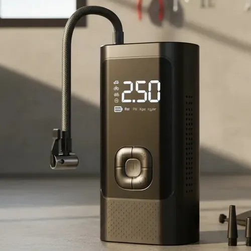 Bomba De Encher Pneu De Carro Bike Moto Eletrica Portátil Preto