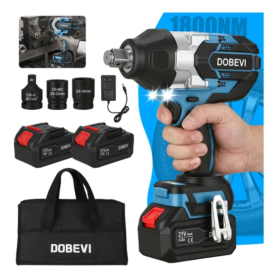Chave De Impacto 1800n.m Potente 2 Baterias Brushless