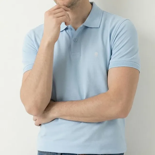Polo Piquet Lisa Premium Polo Wear Azul-claro Piquet Liso G