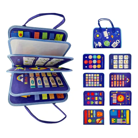 Maleta Educativa Montessori Sensorial Azul Tema Astronauta