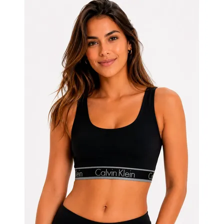Top Regata Fitness Academia Cotton Calvin Klein Original Preto Liso P