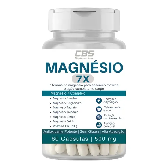 1x Magnésio 7x Suplemento Sono Profundo 60 Caps