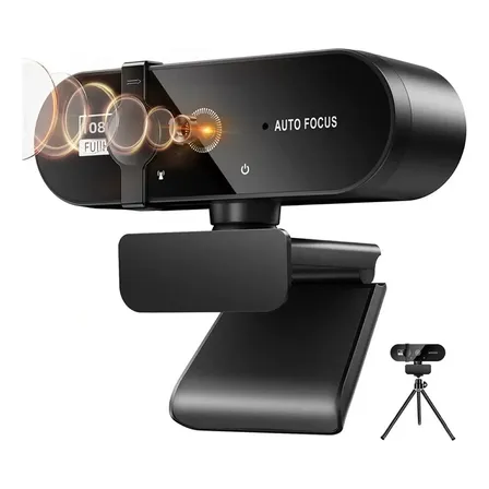 Webcam 1080p Sem Fio 120 Graus Com Microfone Camera Para Pc