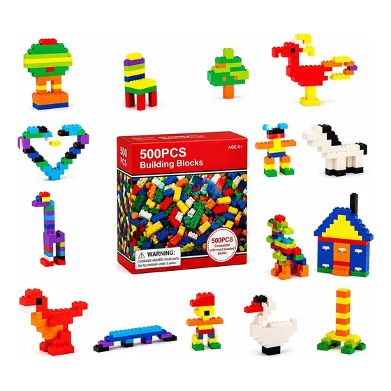 Blocos De Montar 500 Peças Brinquedo Interativo Encaixar