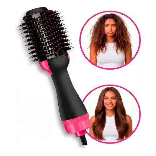 Escova Eletrica Secadora Modeladora Alisadora Cabelo 3 Em 1