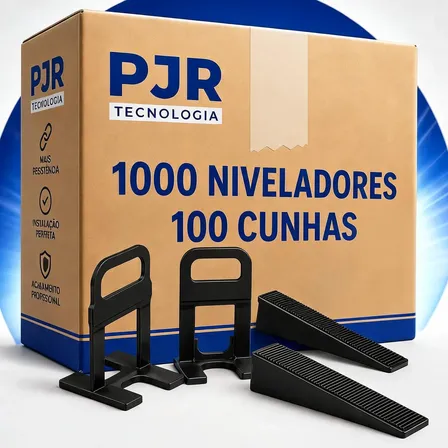1000 Nivelador Espaçador 2mm + 100 Cunhas Piso Porcelanato Preto