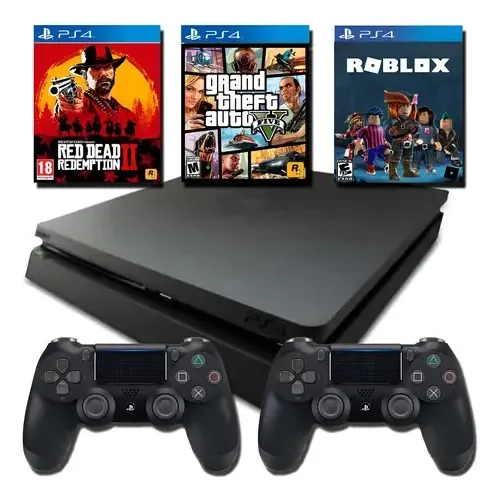 Ps4 Slim 1tb 2 Controles + 3 Jogos Preto