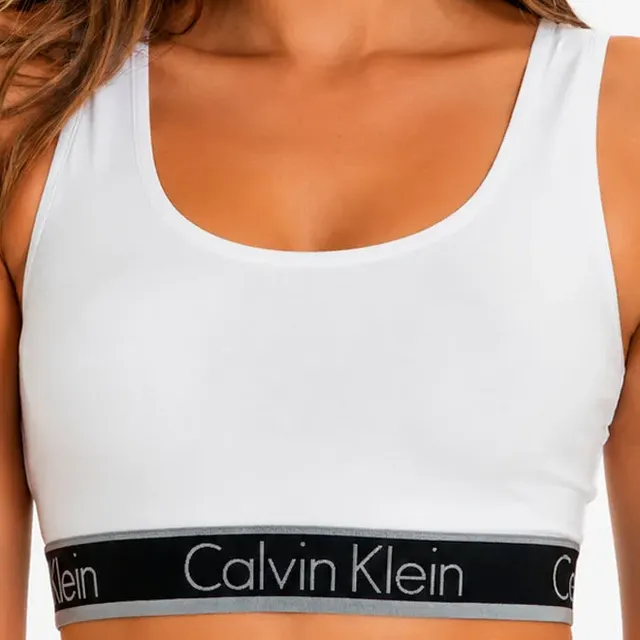 Top Regata Fitness Academia Cotton Calvin Klein Original Branco Liso M