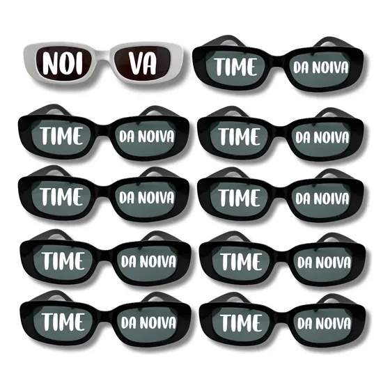 Kit 10 Óculos Escuro Para Despedida De Solteira Time Noiva
