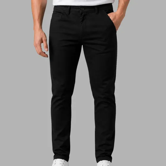 Calça Masculina Sarja Premium Esporte Fino Bolso Faca Lycra