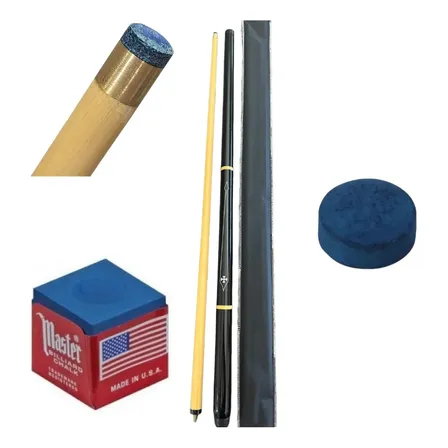 Taco Sinuca Snooker Bilhar Profissional Sola Couro + Brindes Preto Cruz Malta 486 G