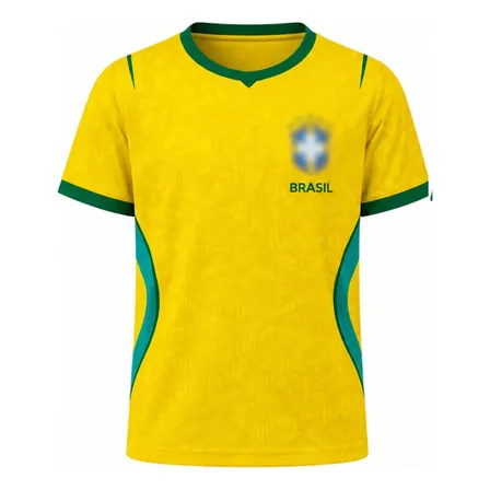 Camiseta Brasil Infantil Amarela Futebol Rkc Sports Kids