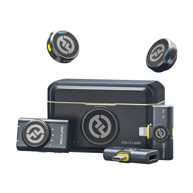 Microfone Hollyland Lark M2 Duo Combo Duplo Para 2 Pessoas P Preto