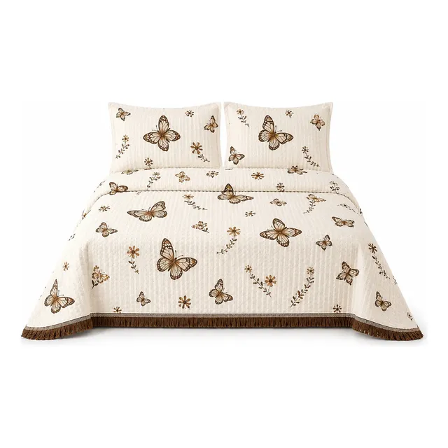 Colcha Cobre Leito Size King Piquet Hotel Sstextil Borboleta