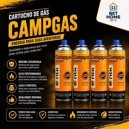 Kit Camping Gás De Maçarico Fogareiro 4 Latas Refil Ntk 227g