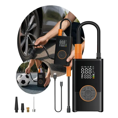 Compressor De Ar Carro Portátil Mini Digital Usb Pneu Bola Preto 127/220v 60 Hz Monofásica