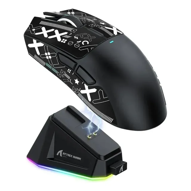 Mouse Gamer Sem Fio Attack Shark X11 Com Base De Carga