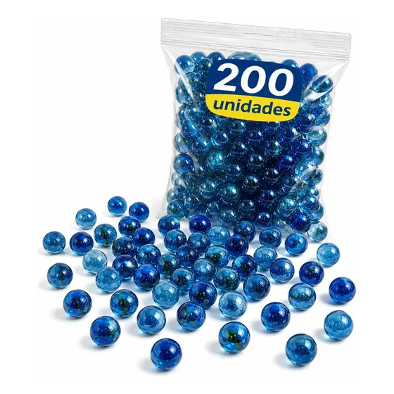 Bolinhas Gude Bola Vidro Burca Fubeca Bila Lisa Azul Claro