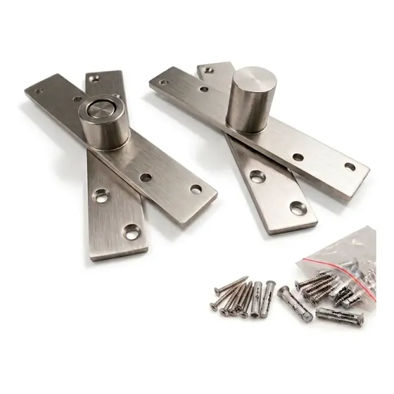 Dobradiça Pino Pivotante Inox Escovado 300kg Para Portas