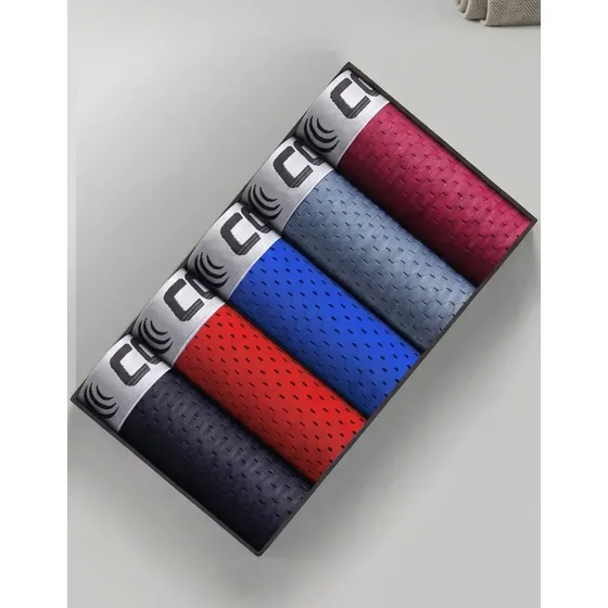 Kit 5 Cuecas Boxer Dry Fit Tecido Furadinho Premium