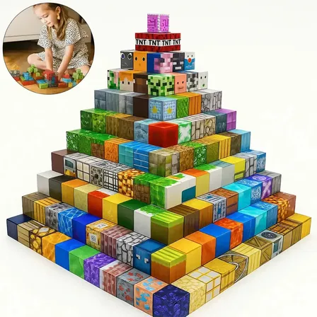 Kit 50 Blocos Magnéticos Construção Brinquedo Diy Versão