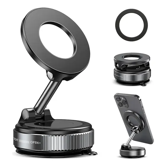 Suporte Celular Carro Magnético Rotativo 360dobrável Ventosa