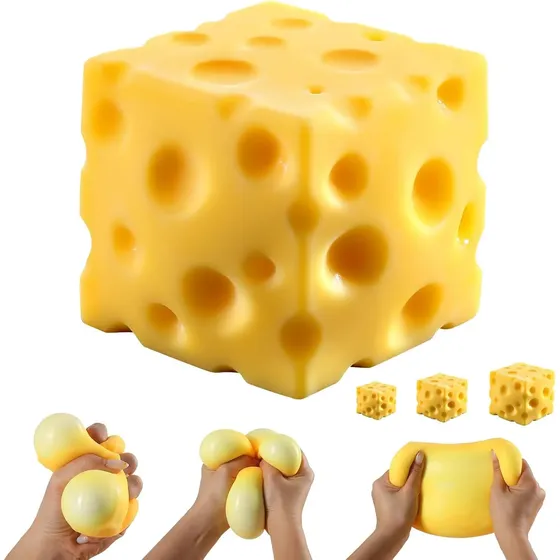 Brinquedo Squishy Bloco De Queijo Anti Estresse