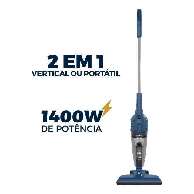 Aspirador De Pó Vertical Britânia 2 Em 1 1400w Bas1450a Azul 220v