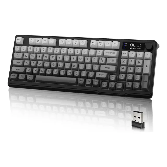 Teclado De Membrana Sem Fio Freewolf M96 Mechanical Feel Pc