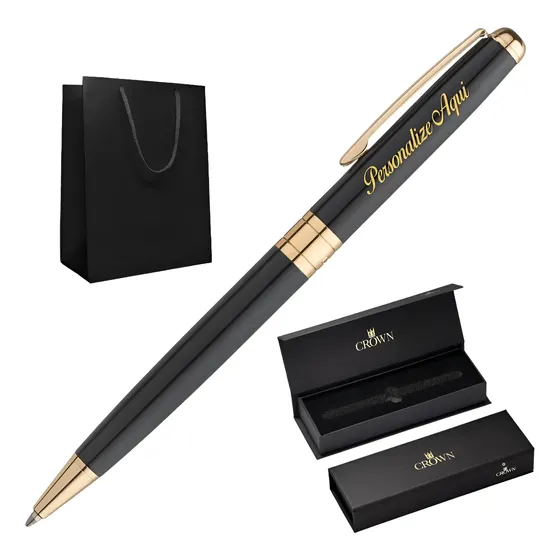 Caneta Chique Presente Luxo Personalizada Nome Logo Crown